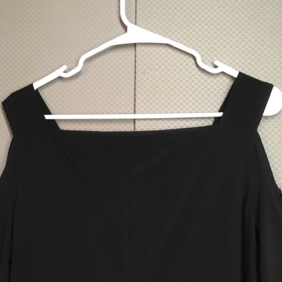 MSK Women's Cold Shoulder Rhinestone Shift Dress Black Size Medium - Picture 9 of 12